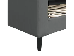 Sofá-cama 100x200 cm tecido cinzento-escuro
