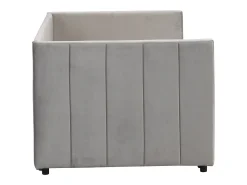 Sofá-cama 2x90x200cm - Com estrado de ripas - Veludo cinzento