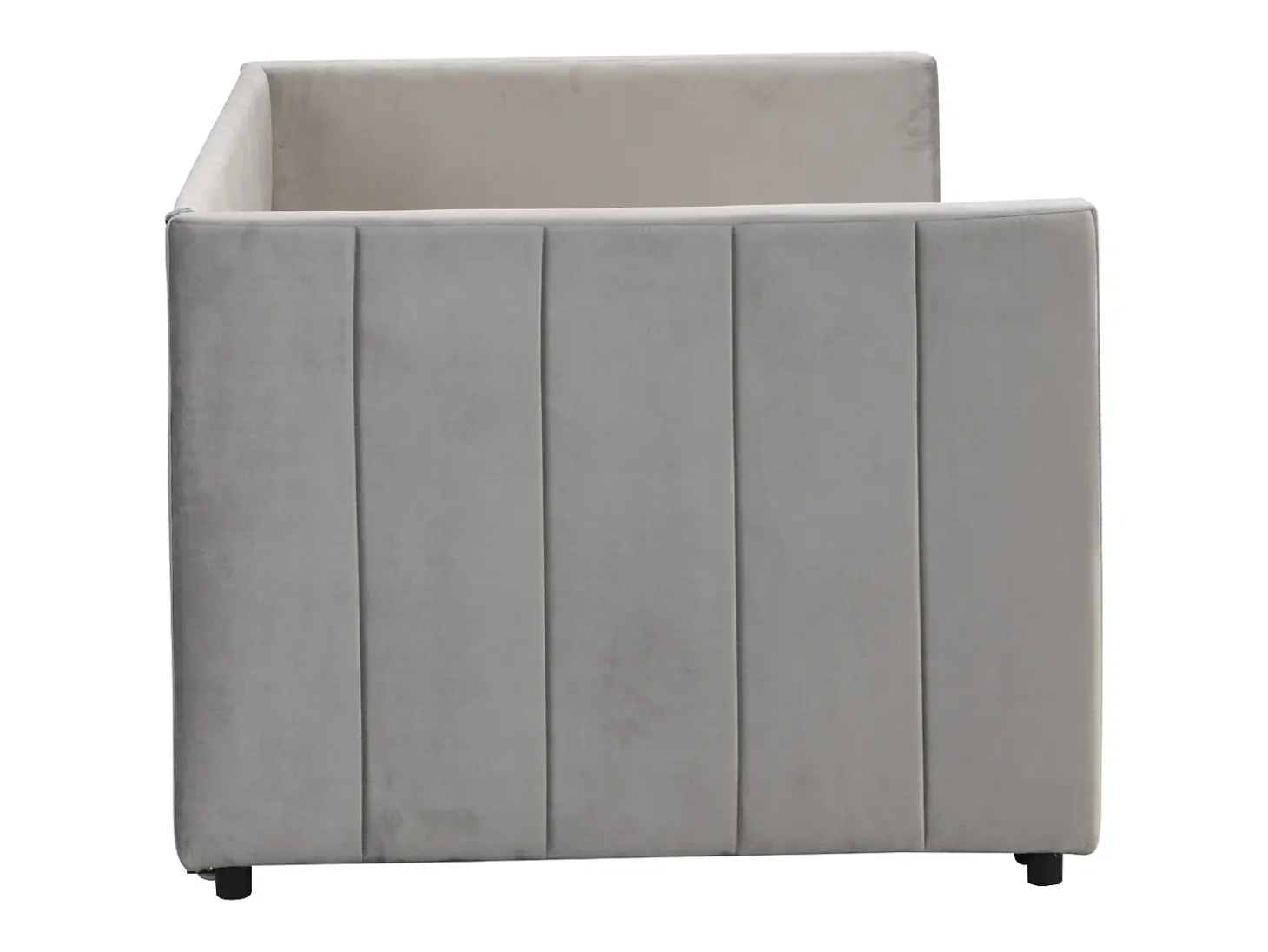 Sofá-cama 2x90x200cm - Com estrado de ripas - Veludo cinzento