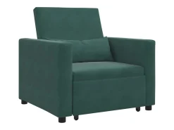 Sofá-camas retrátil individual Verde-escuro 90 x 165 x 87 cm