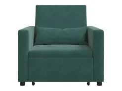 Sofá-camas retrátil individual Verde-escuro 90 x 165 x 87 cm