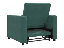 Sofá-camas retrátil individual Verde-escuro 90 x 165 x 87 cm