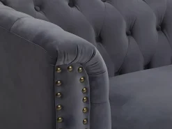 Sofás 3 e 2 lugares em veludo antracite TURNER