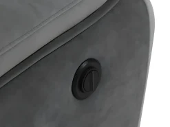 Sofás 3 lugares e 2 lugares articulados elétricos - veludo cinza - faixas branco cru METTI
