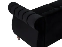 Sofás Chesterfield de 3 lugares e de 2 lugares em veludo preto TRUMBO