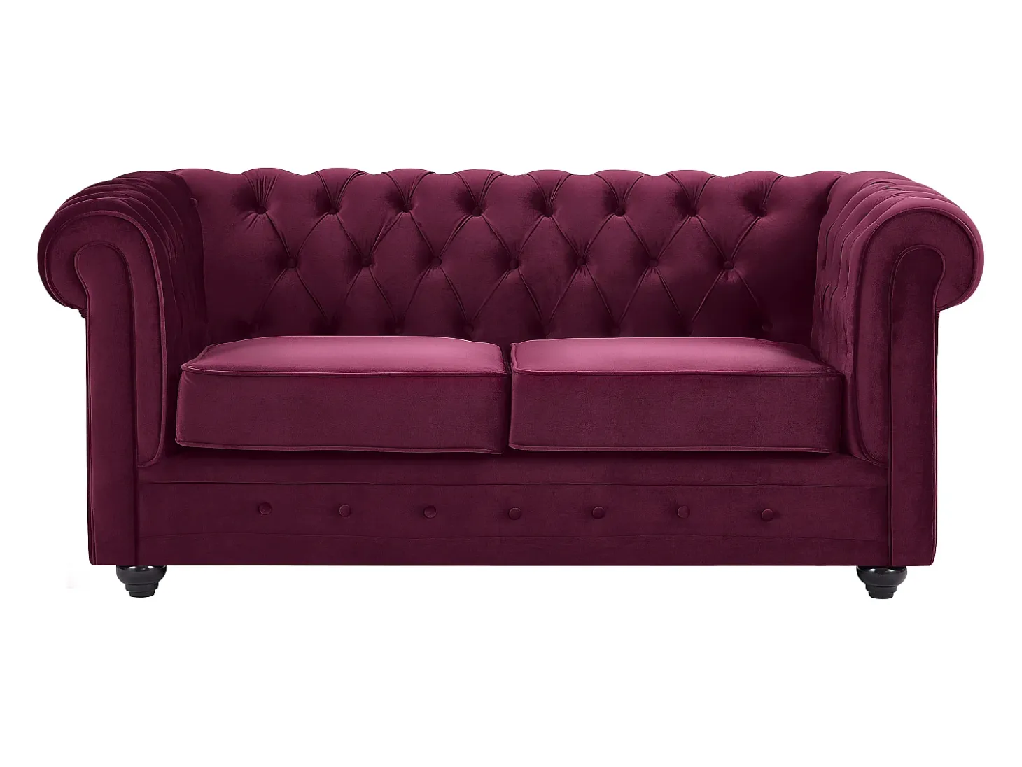 Sofás de 3 lugares e 2 lugares em veludo roxo CHESTERFIELD