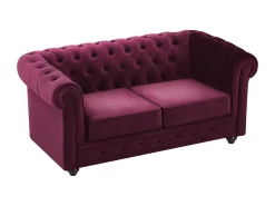 Sofás de 3 lugares e 2 lugares em veludo roxo CHESTERFIELD
