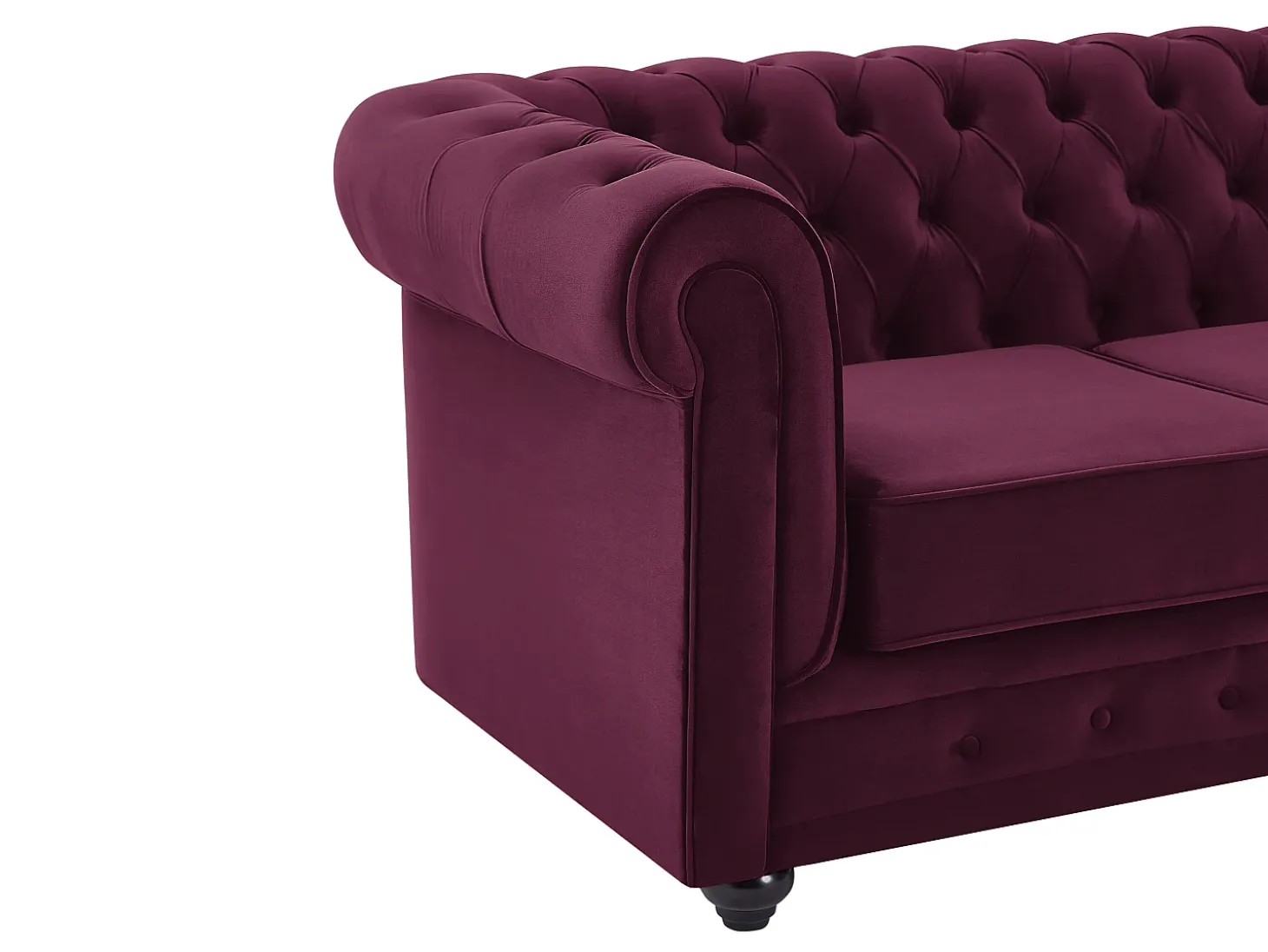 Sofás de 3 lugares e 2 lugares em veludo roxo CHESTERFIELD