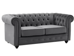 Sofás de 3 lugares e 2 lugares em veludo antracite CHESTERFIELD