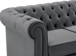 Sofás de 3 lugares e 2 lugares em veludo antracite CHESTERFIELD