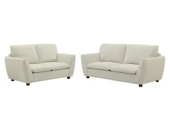 Sofás de 3 lugares e 2 lugares em tecido de cor branco creme MENARDIA