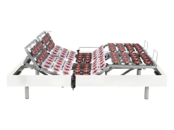 Sommier articulado 2 x 48 terminais déco madeira branco da YSMÉE - 2 x 70 x 190 cm