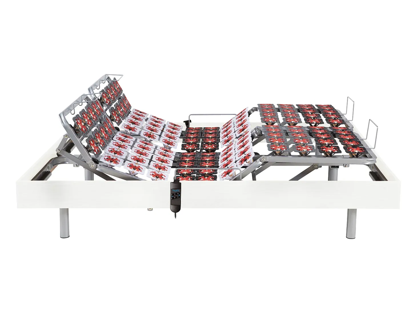 Sommier articulado 2 x 48 terminais déco madeira branco da YSMÉE - 2 x 70 x 190 cm