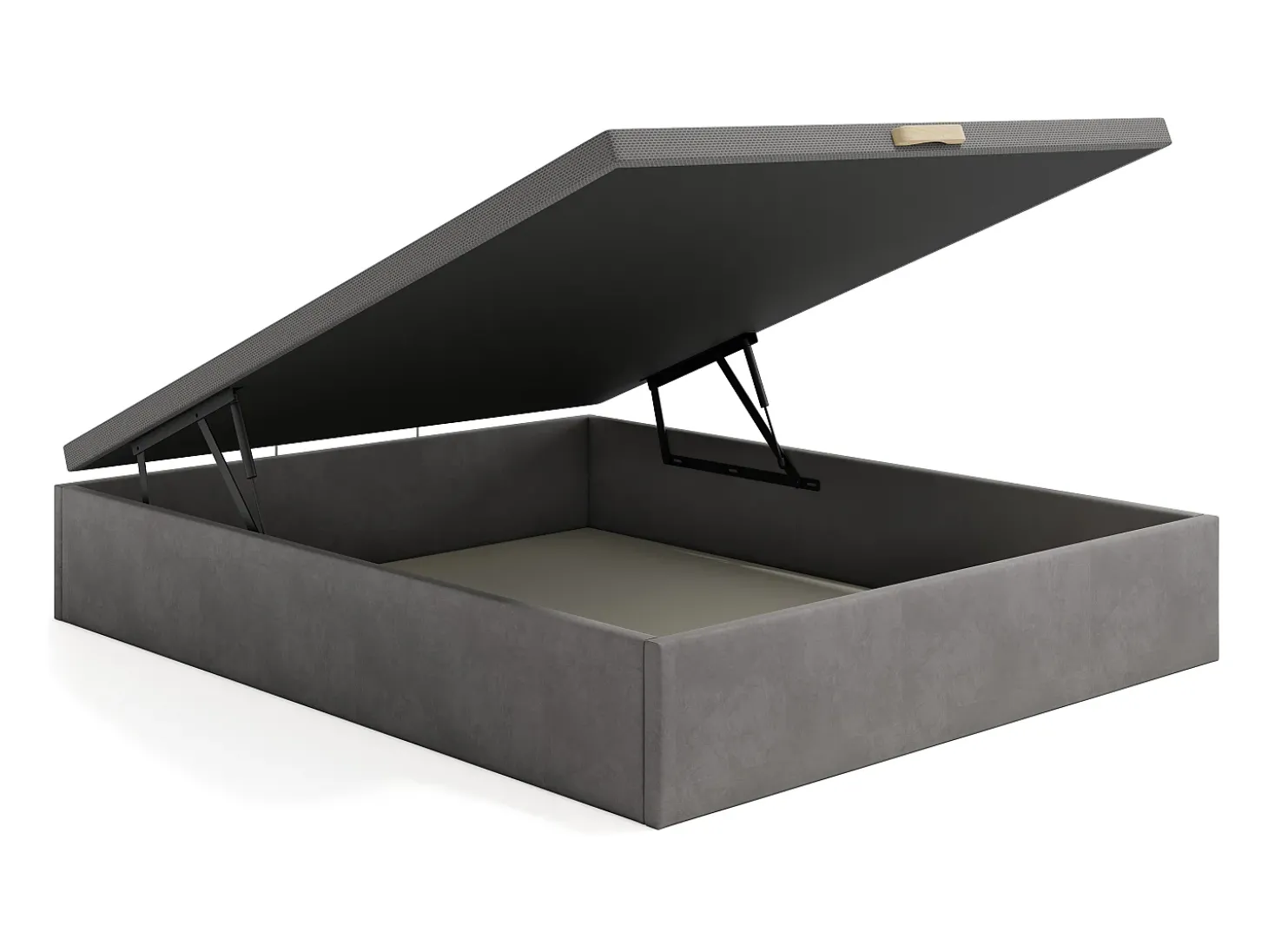 Sommier baú 140 x 190 cm - Tecido cinza - CENOVAS da YSMÉE