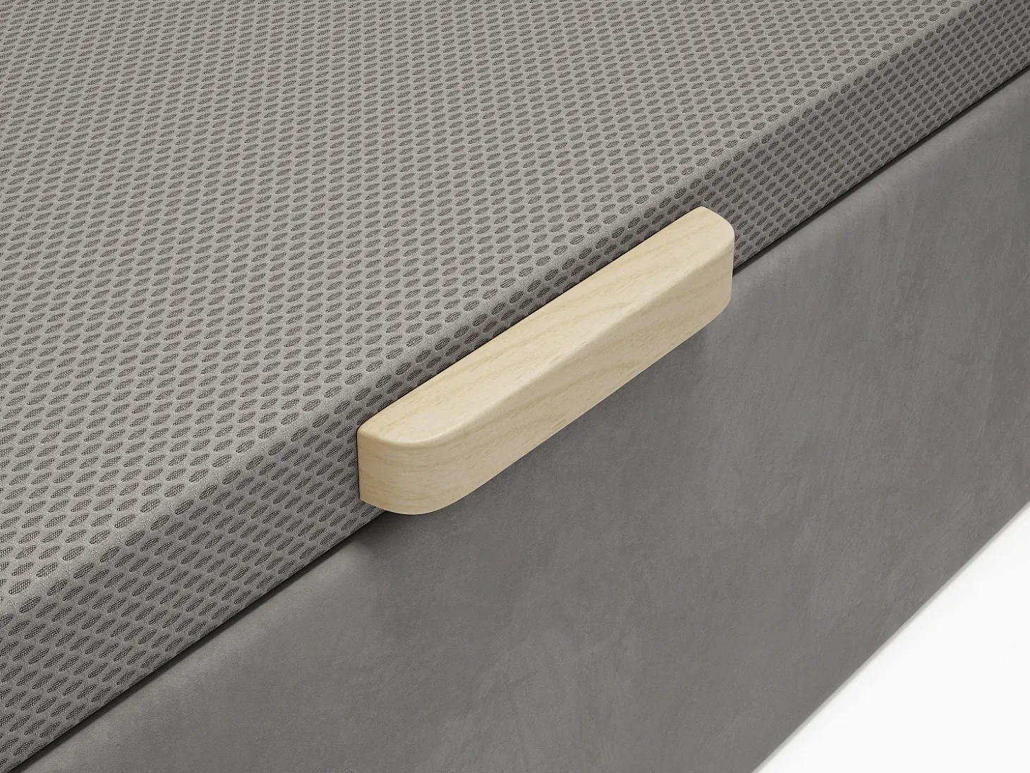 Sommier baú 140 x 190 cm - Tecido cinza - CENOVAS da YSMÉE