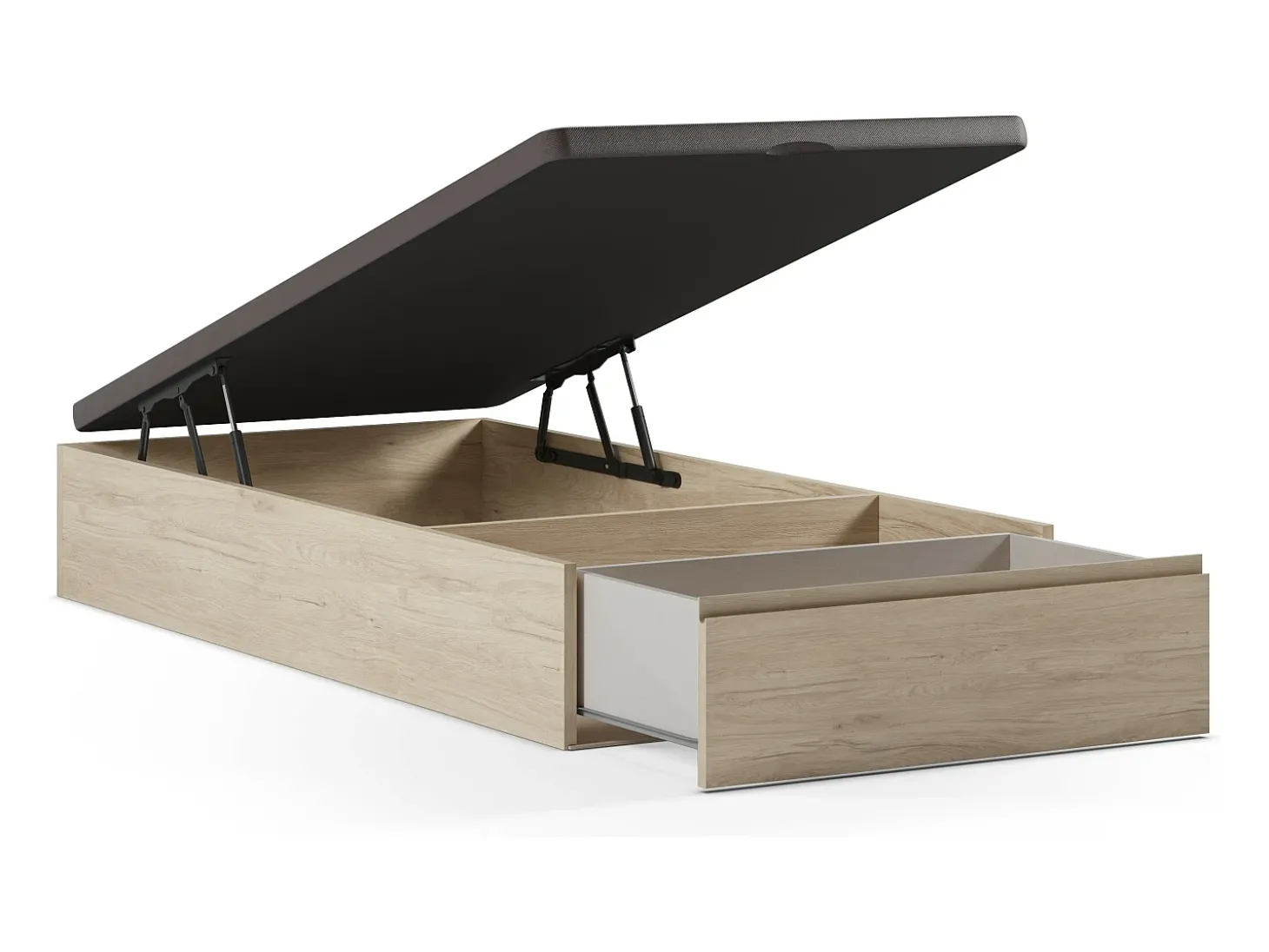 Sommier com arrumação e gaveta 90x200 cm natural claro - HESTIA de YSMÉE