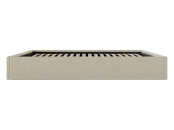 Sommier com arrumação em tecido bouclé 140x190 cm bege - PONTOS de YSMÉE