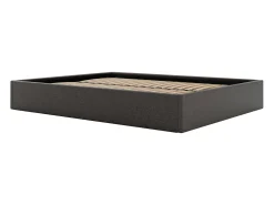 Sommier com arrumação em tecido 140x190 cm cinza antracite - PONTOS de YSMÉE