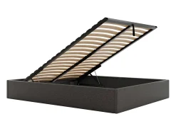 Sommier com arrumação em tecido 140x190 cm cinza antracite - PONTOS de YSMÉE