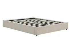Sommier com baú 180 x 200 cm king size em veludo canelado Creme - KARESO de YSMÉE