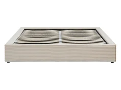 Sommier com baú 180 x 200 cm king size em veludo canelado Creme - KARESO de YSMÉE