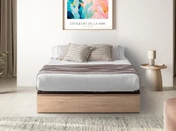Sommier com espaço de arrumação e gaveta 160x200 cm natural claro - HESTIA de YSMÉE