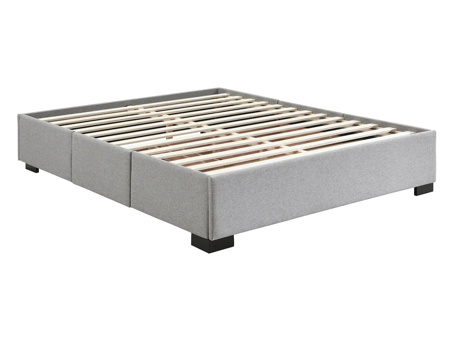 Sommier com gavetas 140 x 190 cm tecido Cinzento - Com pés - KOLANE de YSMÉE