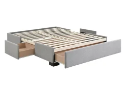 Sommier com gavetas 180 x 200 cm king tecido Cinzento - Com pés - KOLANE de YSMÉE