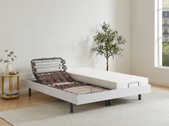 Sommier de relaxamento com ripas e placas OKIN - branco - 2 x 80 x 200