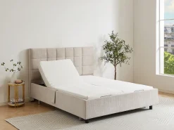 Sommier decorativo elétrico articulado 2x48 terminais, 2x70x190 cm bege - PITUS da DREAMEA