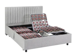 Sommier decorativo elétrico articulado 2x48 terminais, 2x70x190 cm cinza - NALU da DREAMEA