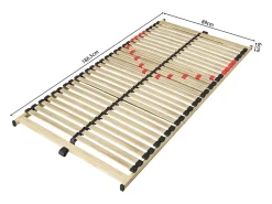 Sommier ZITTARO – 28 ripas – 90x190 cm – Acabamento em carvalho e preto – Conforto duradouro e formato prático