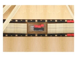 Sommier ZITTARO – 28 ripas – 90x190 cm – Acabamento em carvalho e preto – Conforto duradouro e formato prático