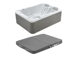Spa 3 lugares branco pérola com cobertura, 65 jatos, C210xL158xA73 cm, motor BALBOA, FIDJI