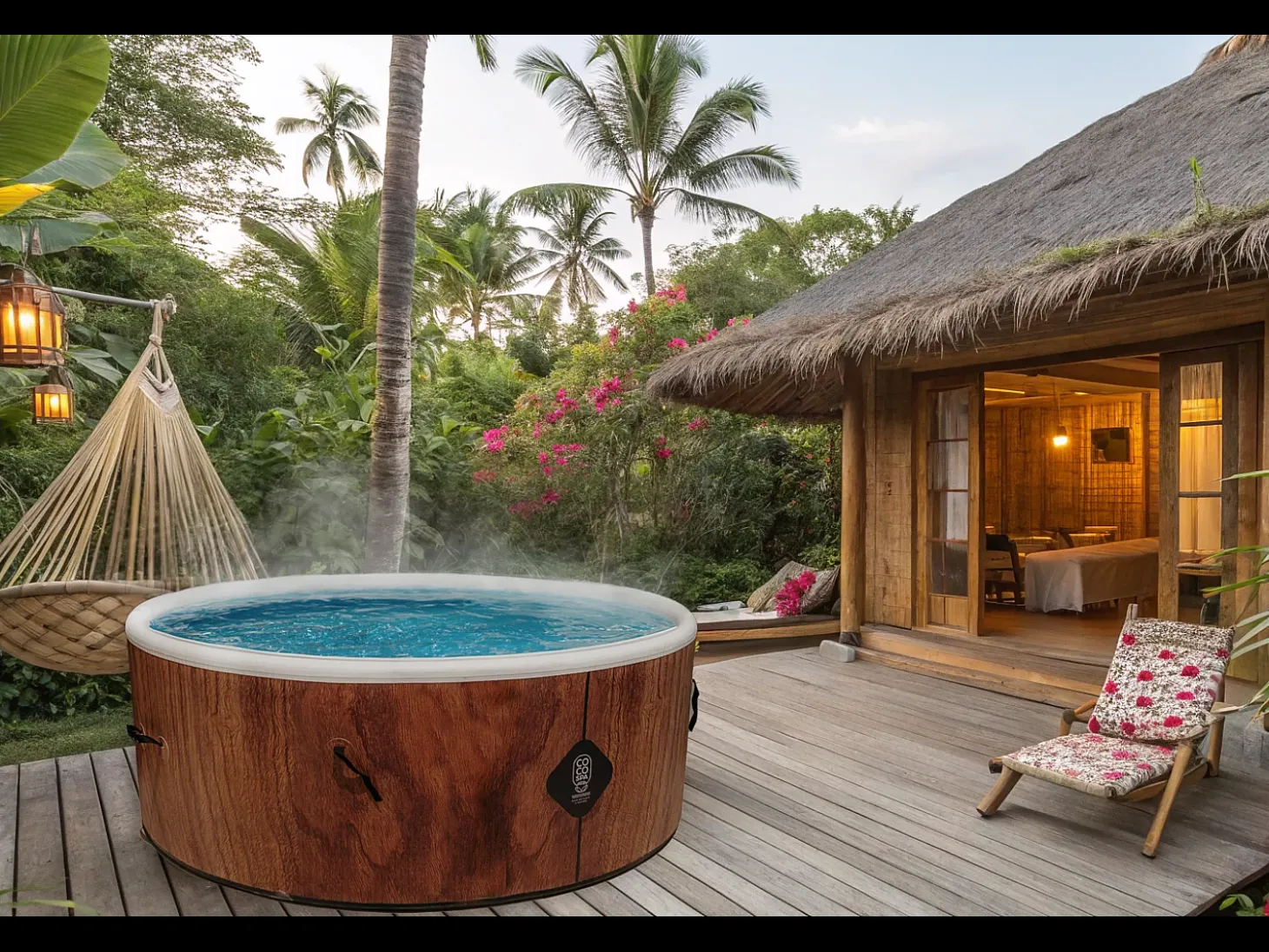 Spa Insuflável Tahiti Coco Spa – 180 cm de diâmetro – 1100 litros – Motor de 2240 W – Até 6 pessoas