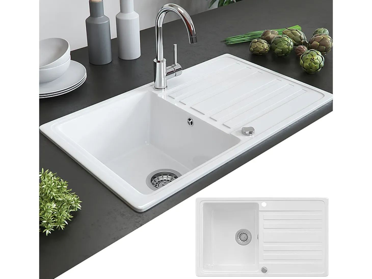 Spülbecken branco 76.5x46x19 valencia