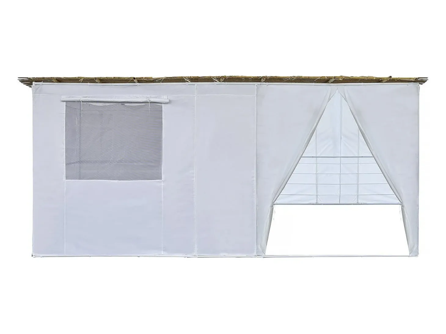 Sucá em Kit Ajustável NINA 5 x 3 m - 4 Rolos de Cana de Bambu e 5 Ripas de Madeira