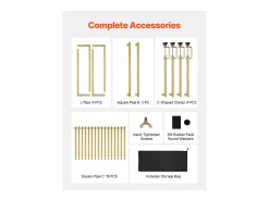 Suporte de Haste de Mesa SucceBuy com Pinças, Suporte de Arco de Mesa, 2 PCS, Altura Ajustável 33-107 cm Comprimento Ajustável 71.1-249 cm, Quadro de Arco de Metal