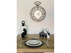 Suporte de mesa de aço para rolos Black Cat, capacidade para 1 rolo, design elegante para sala de estar e cozinha, fabricado na Itália