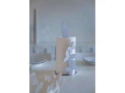Suporte de rolo de mesa Butterfly bege em aço, até 3 rolos, estilo moderno para banheiro e cozinha, feito na Itália