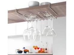 Suporte para copos MY CRISTAL da métaltex - Capacidade para 16 copos - Acabamento em Polytherm® Prateado
