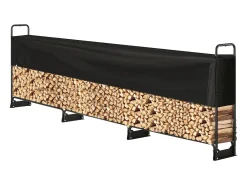 Suporte para Lenha Exterior de 12,7 Pés com Tampa SucceBuy, Suporte para Lenha 152
