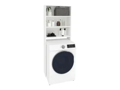 Suporte para máquina de lavar roupa haaus Fyn, branco, 65 x 25 x 170 cm