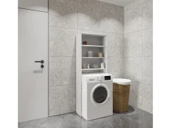 Suporte para máquina de lavar roupa haaus Fyn, branco, 65 x 25 x 170 cm