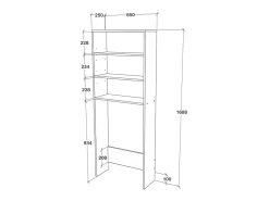 Suporte para máquina de lavar roupa haaus Fyn, branco, 65 x 25 x 170 cm