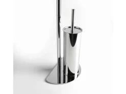 Suporte para papel higiénico e escova de casa de banho em metal "Sophie" com base em formato de crescente