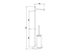 Suporte para papel higiénico e escova de casa de banho em metal 