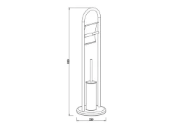 Suporte para papel higiénico e escova de sanita em metal cromado 