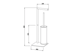 Suporte para papel higiénico e suporte para escova de sanita 
