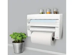 Suporte para Rolos de Cozinha ROLL&ROLL Metaltex Branco Prático Suporte de Parede